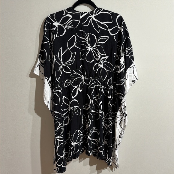 La Blanca Women One Size Kimono Swimwear CoverUp Black Moonlit Silhouette - Picture 4 of 15